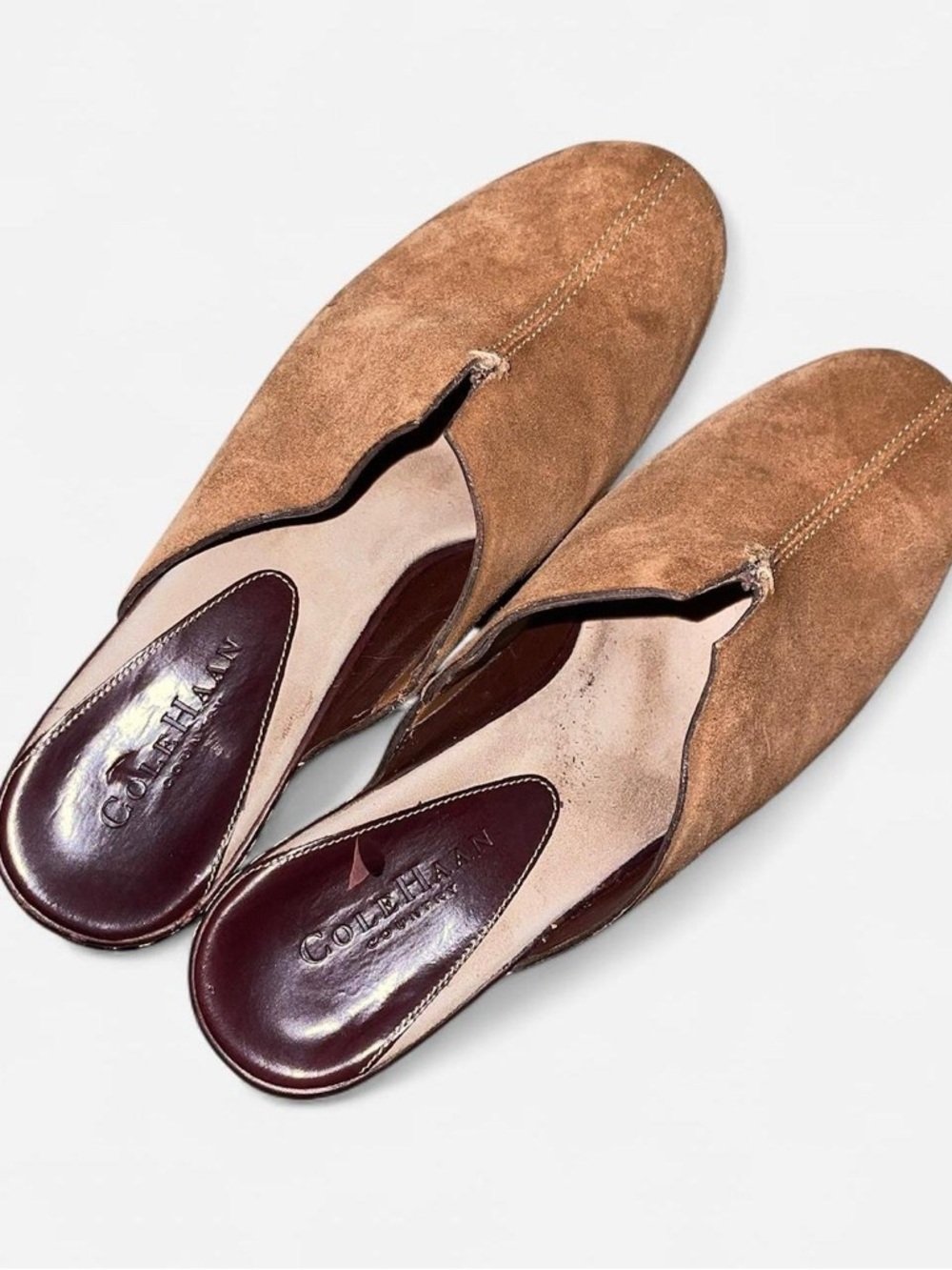 Cole Haan Suede Slip-On Mule in Tan — Women’s Casual Heeled Loafer Size 7.5 - Picture 4 of 4